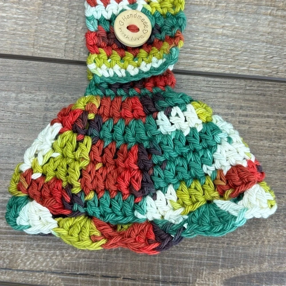 Kitchen Tea‎ Hand Towel Topper Holder Christmas Holiday Cotton Crochet by Seller
